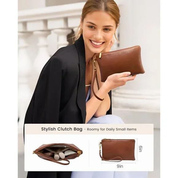 Elegant Laptop Carrier Spacious Work Bag for Women Tote Purse with Wristlet - Picture 6 of 6